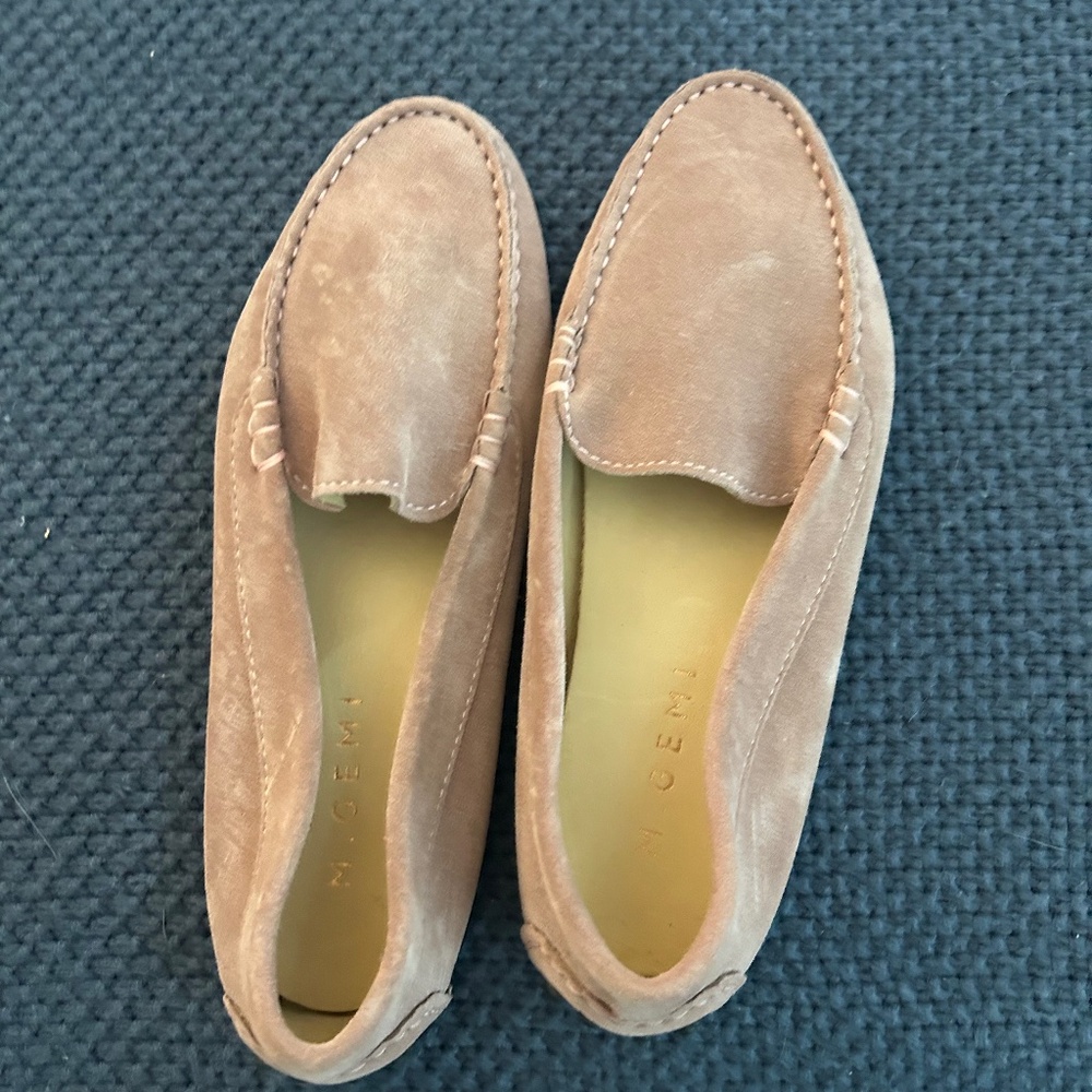 M gemi pink suede moccasins